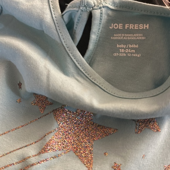 NWT Joe fresh long sleeve top “one in a million” written in glitter size 18-24 - Picture 5 of 5